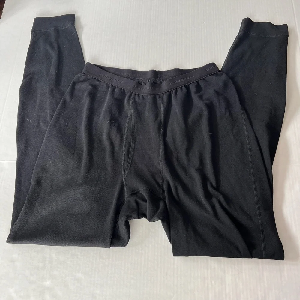 Patagonia Sz‎ Large Black Knot Leggings Performance Layer